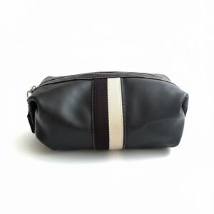 Coach Leather Black and Cream Toiletry Bag